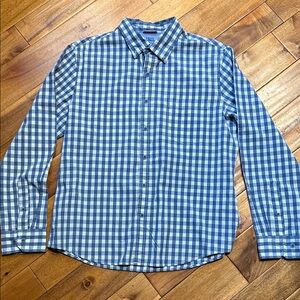 Izod Saltwater Blue & White Plaid Button Down